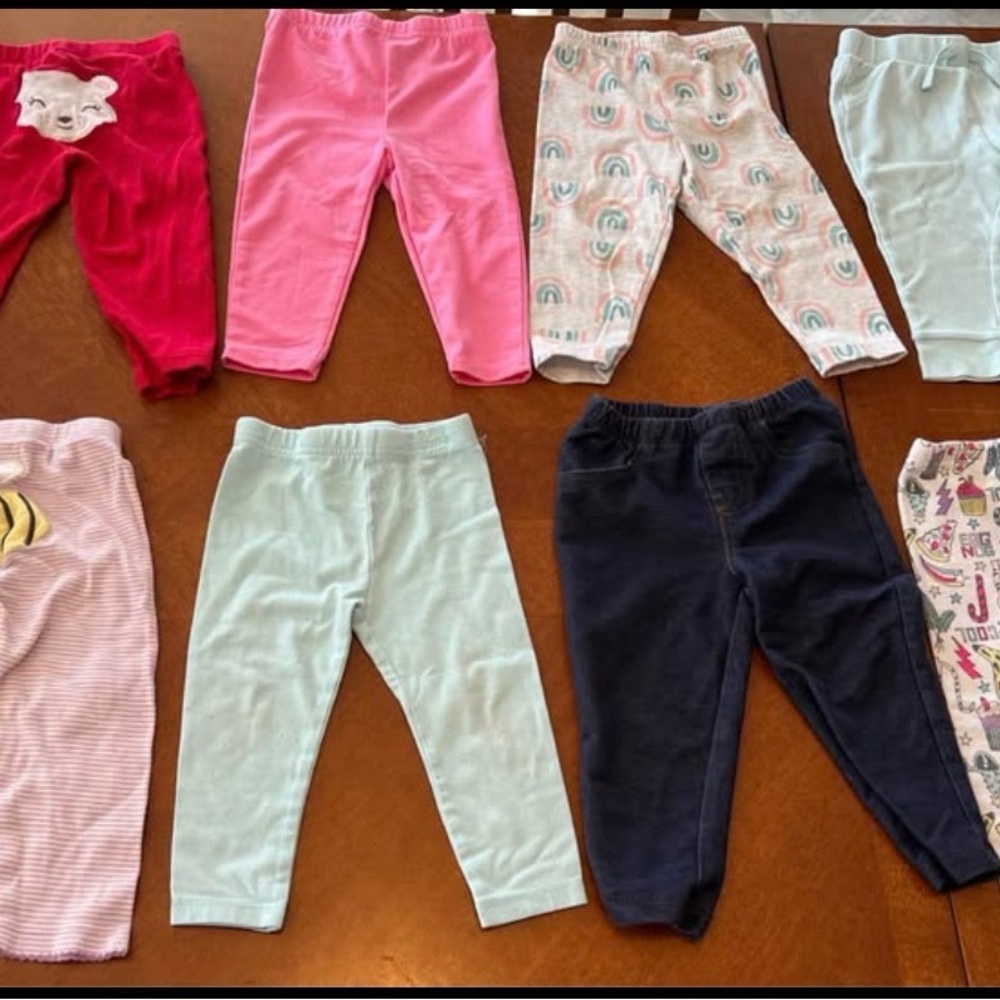 12 Month Baby Girl Pants Lot - 14 pieces